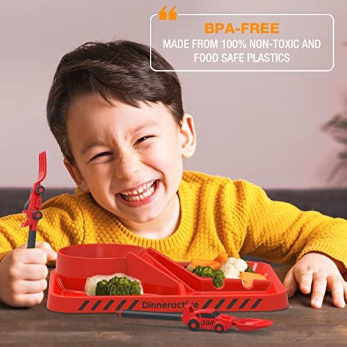 Dinneractive Red Race Car Themes Utensil Set for Kids