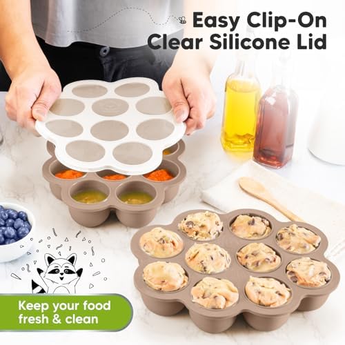 KeaBabies 4-Pack Silicone Baby Spoon Fork Set with Freezer Tray