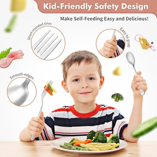 DRKIO 6-Piece Stainless Steel Toddler Utensils Set