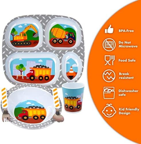 Bentology Construction Theme Self-Feeding Set for Kids