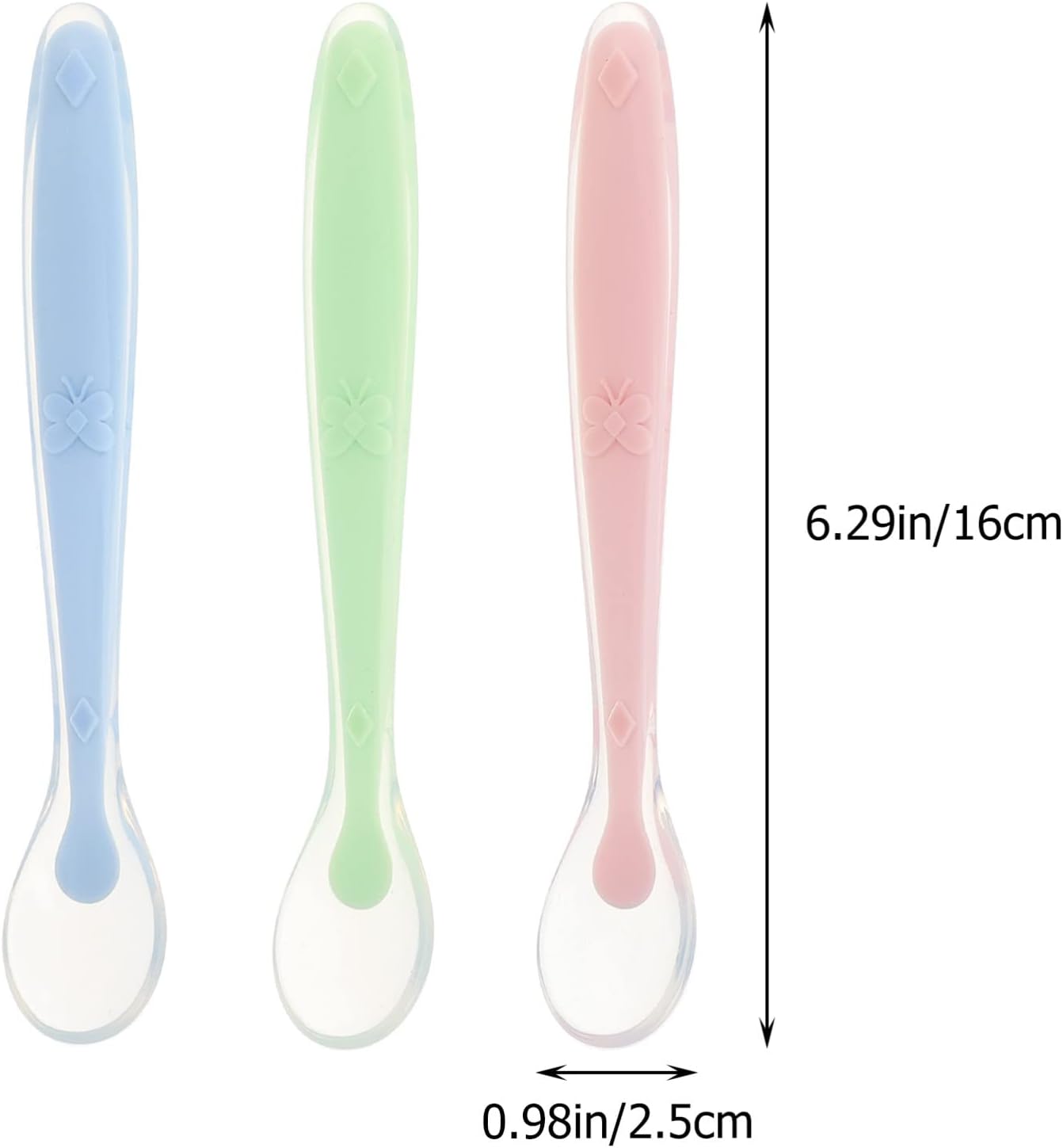 3-Piece Baby Silicone Spoon Set for First Feeding
