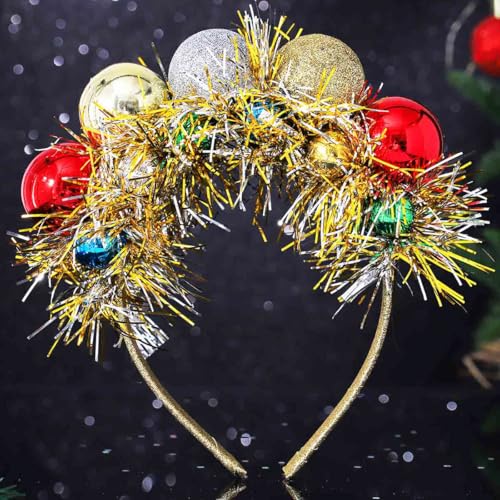 festive gold disco headband for women