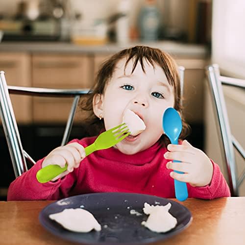 BPA-Free Plastic Toddler Spoons Set of 16 for Kids and Toddlers