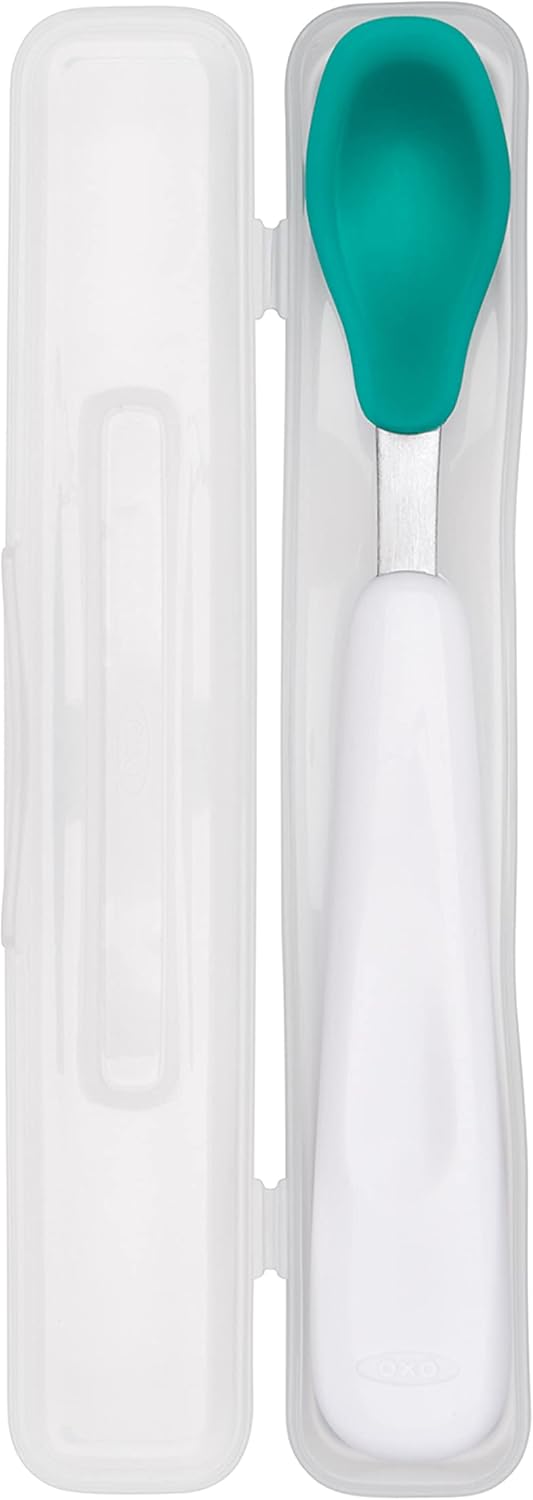 OXO Tot Food Masher Spoon with Travel Case - Rustic Teal On-the-Go