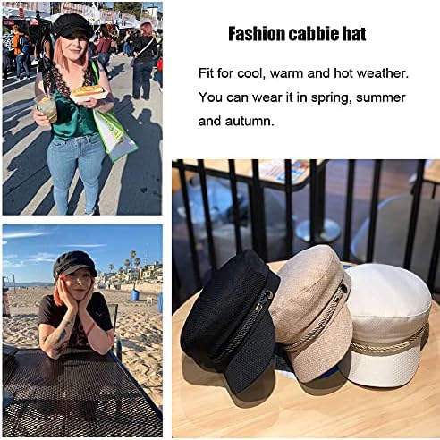 UPSTORE Womens Black Cabbie Cap for Fashion and All Seasons
