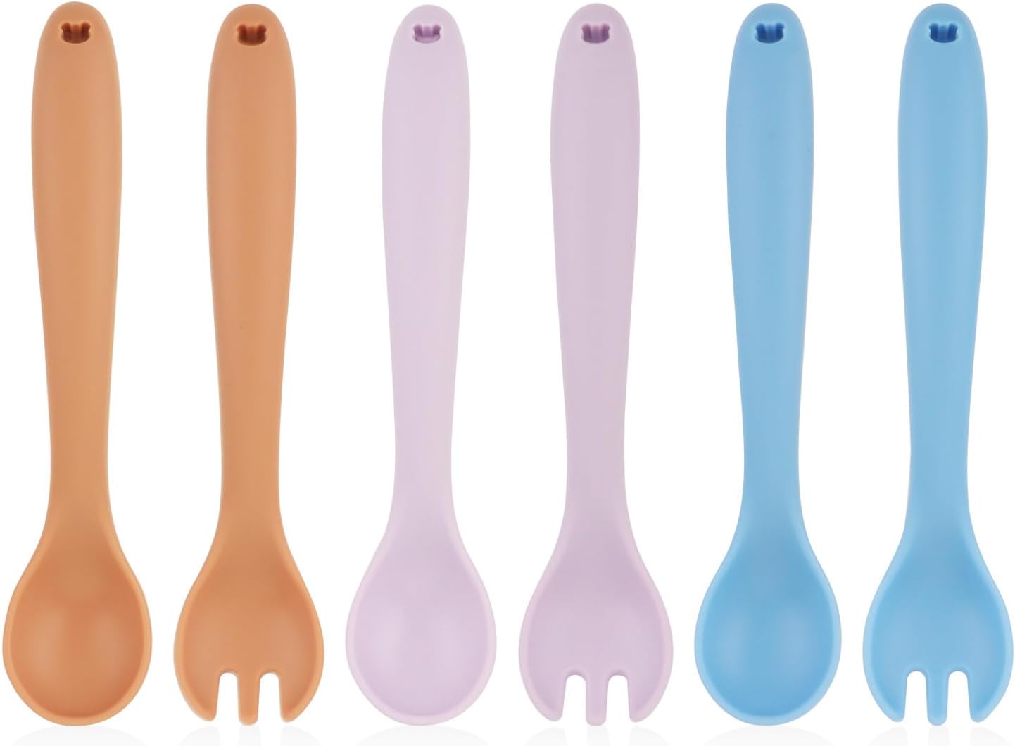 8-Piece Silicone Toddler Fork Spoon Set for Self-Feeding