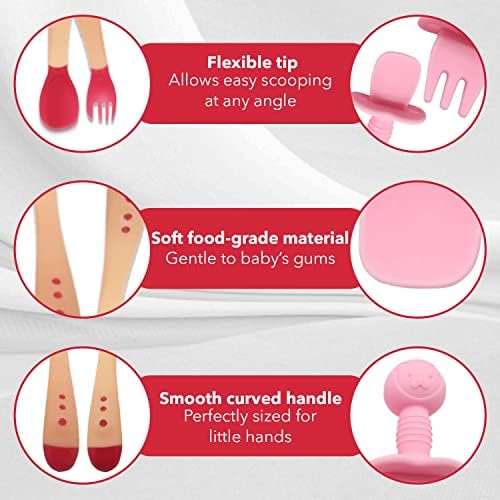 Self-Feeding Silicone Spoons Forks for Toddlers