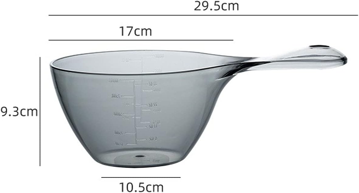 GFFFF NPQPNAFC Food Grade Transparent Plastic Spoon Water ScoopGrey