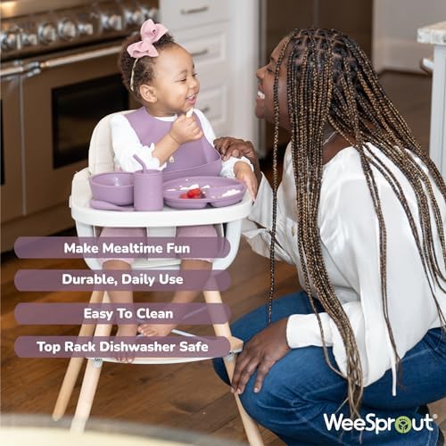 WeeSprout Baby Led Weaning Silicone Suction Bowl Bundle