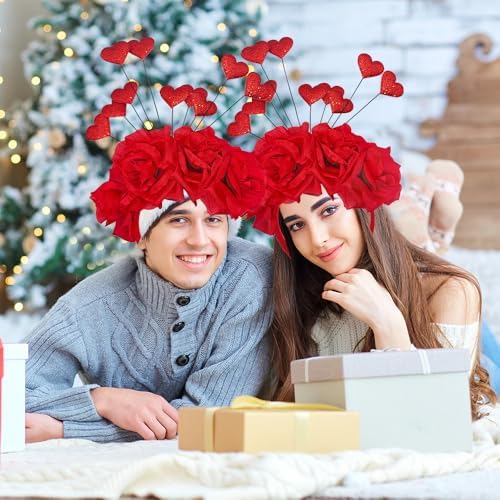 Heart Flower Headband Valentines Party Accessories