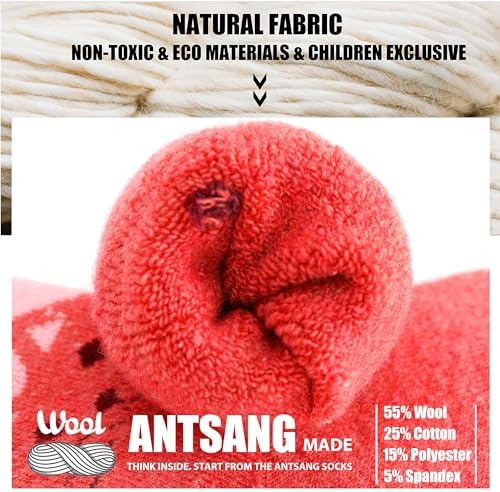 ANTSANG Merino Wool Hiking Socks for Toddlers