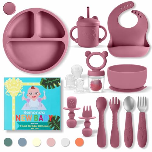 Sleek Silicone Baby Feeding Set with Suction Power for 6 Months