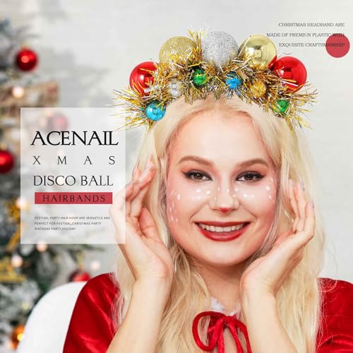 festive gold disco headband for women
