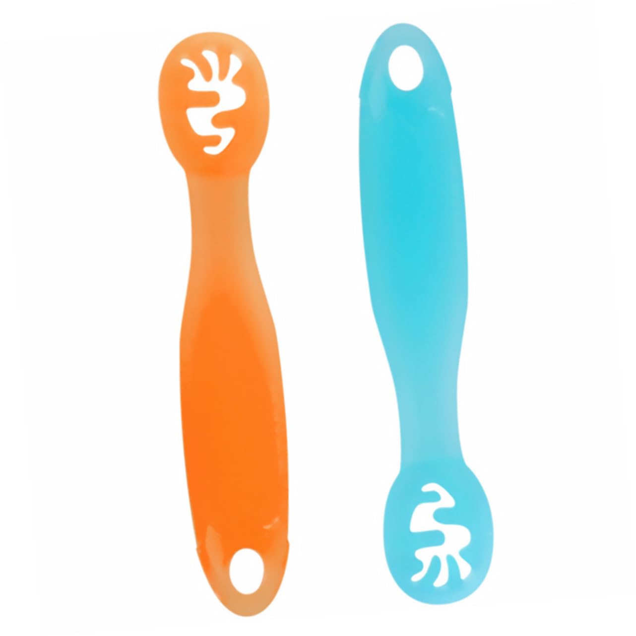RORPOIR Safe Silicone Utensils Trainer Spoons for 1 Year Old