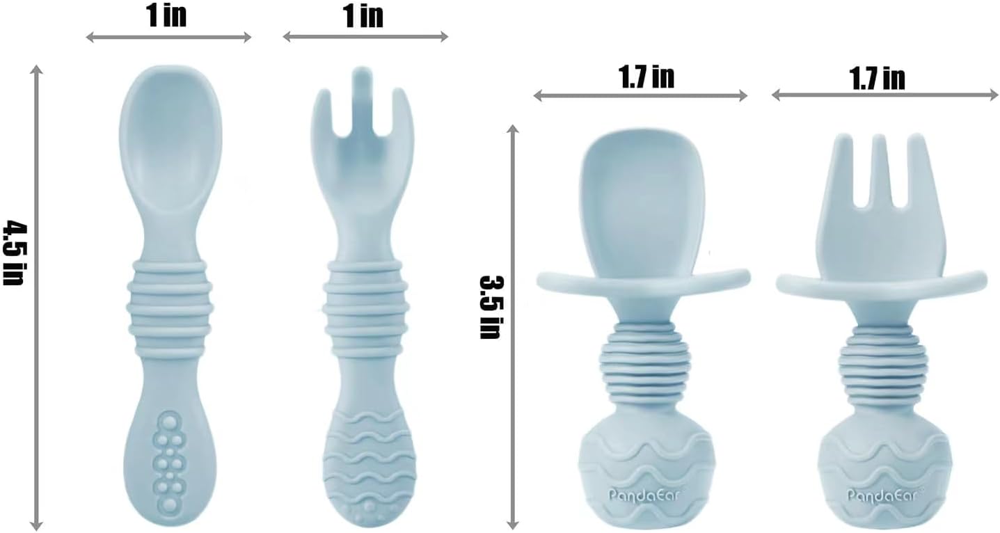 PandaEar Silicone Baby Feeding Set Self-Feeding Complete Kit for Independency