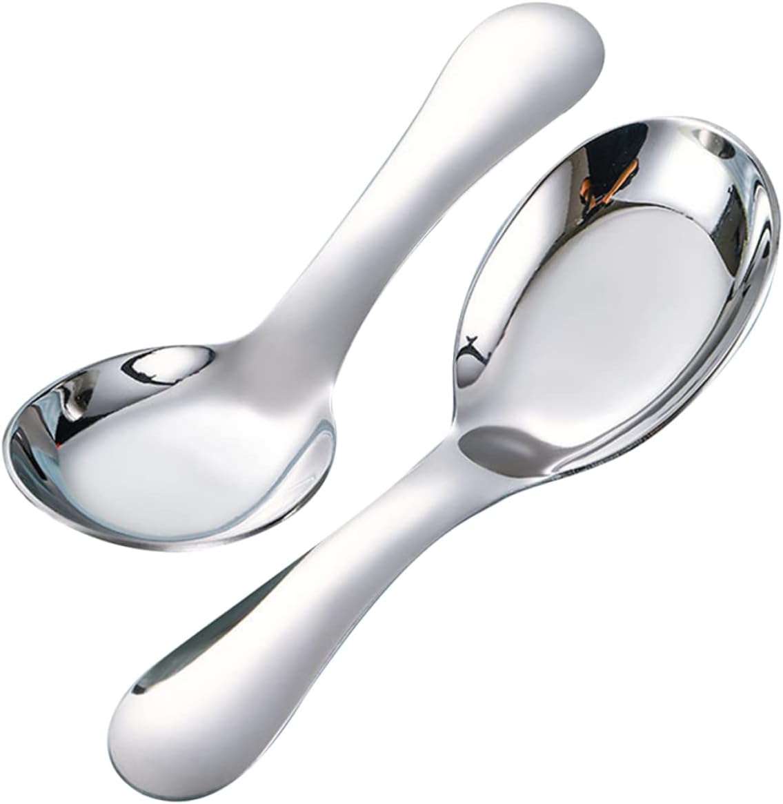 Luxshiny 2-Piece Kids Stainless Steel Spoons Durable and Safe