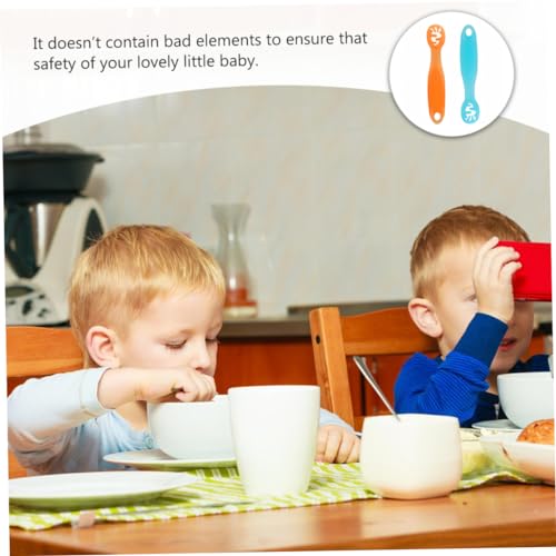 RORPOIR Safe Silicone Utensils Trainer Spoons for 1 Year Old