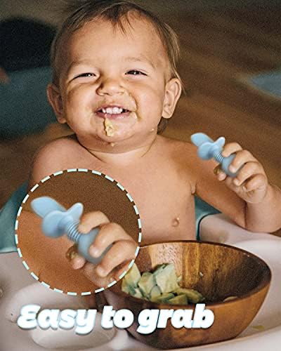 DF DualFerV 6-Piece Silicone Baby Spoons for Toddler Weaning