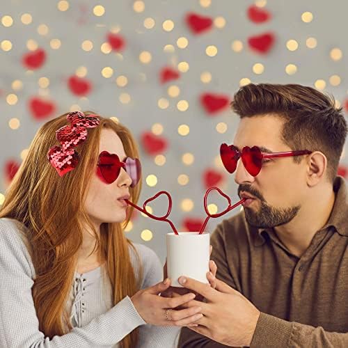 16 Heart Sequin Headbands Valentines Day Party Supplies