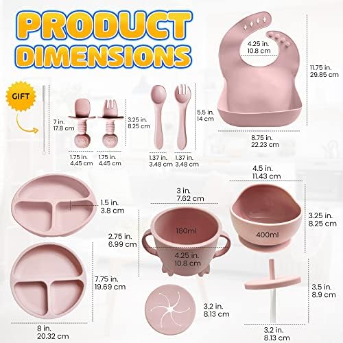 HippoBaby - Mealtime Made Manageable 10-Piece silicone feeding set for Baby Toddler