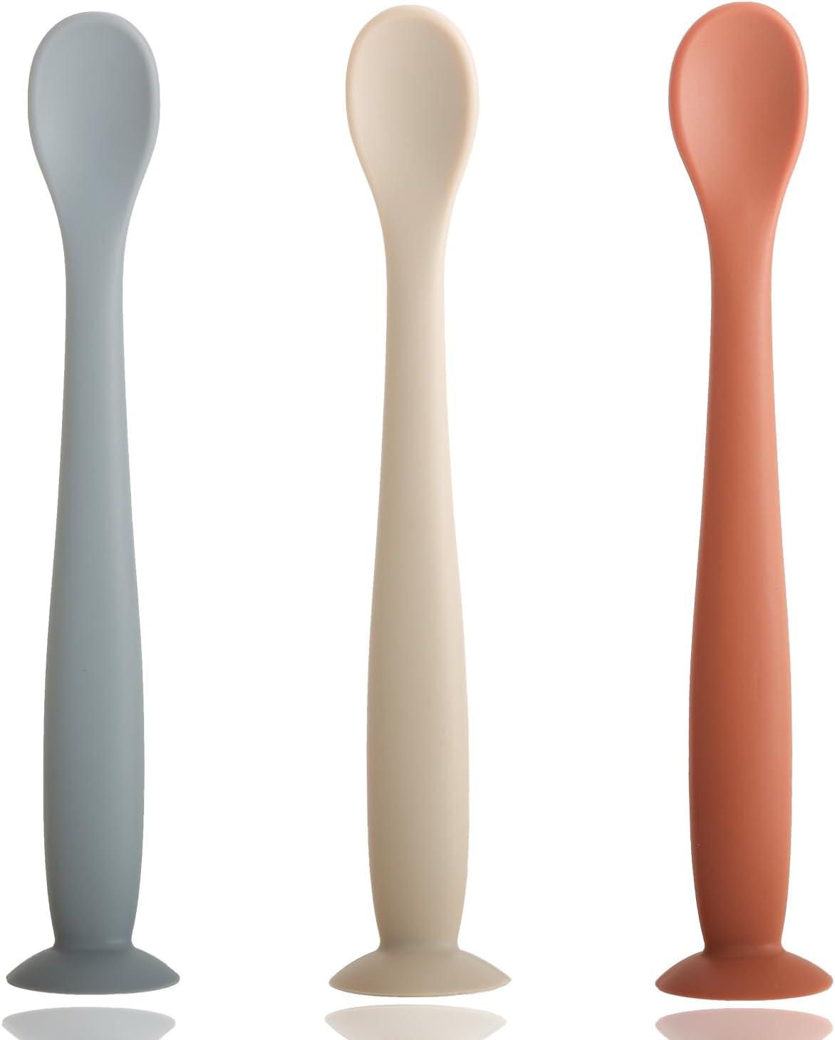3 Pack Silicone Baby Spoons for 6 Months Self Feeding