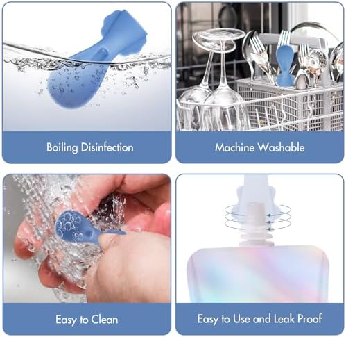 Mini Silicone Spoon Set for Baby Food Pouches