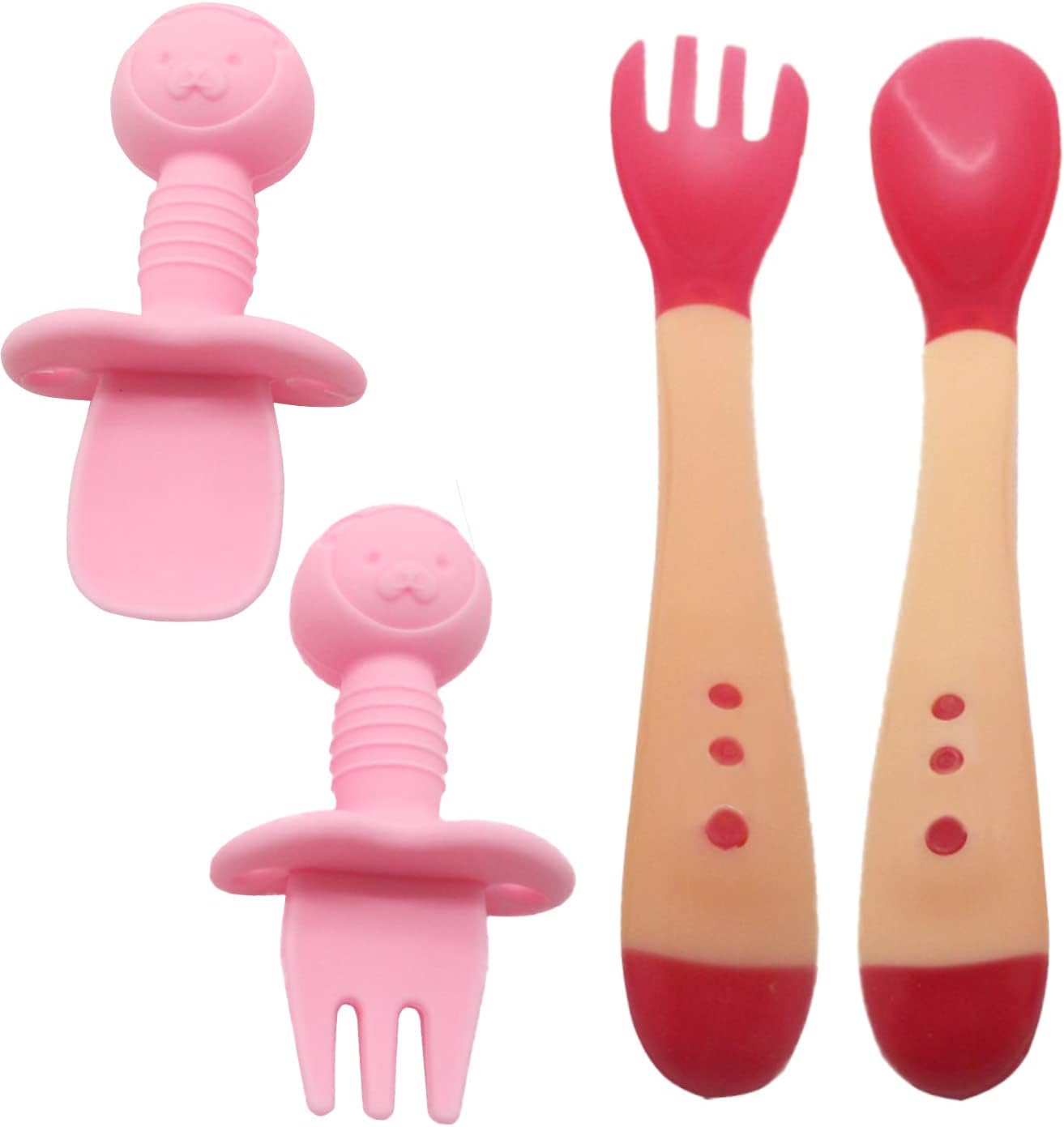 Self-Feeding Silicone Spoons Forks for Toddlers