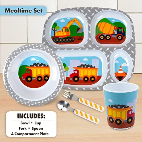 Bentology Construction Theme Self-Feeding Set for Kids