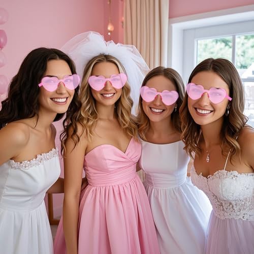 24pcs Heart Shaped Sunglasses for Valentine Party Fun