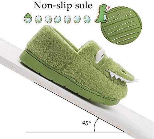 JACKSHIBO Toddler Slippers Dinosaur Cute Washable Soft Warm