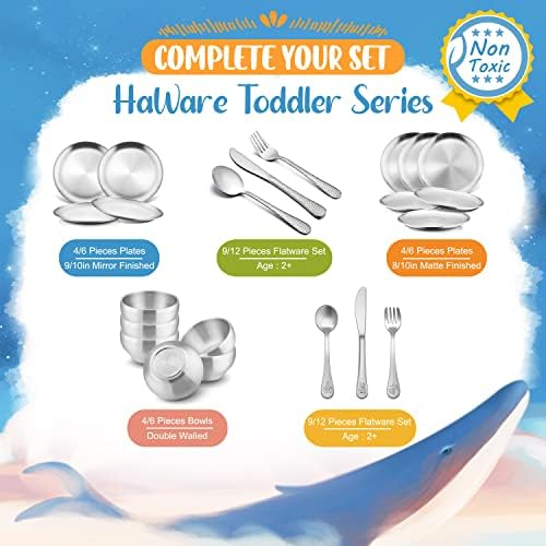 HaWare 12-Piece Kids Flatware Set for Toddlers