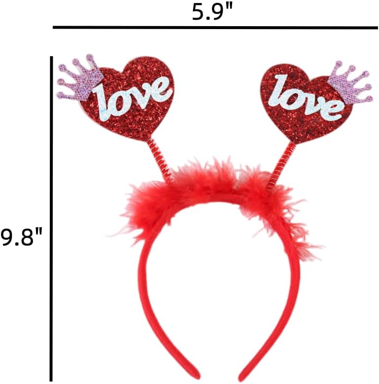 Adorably Red Heart Headband Valentines Day Wedding Party Accessory