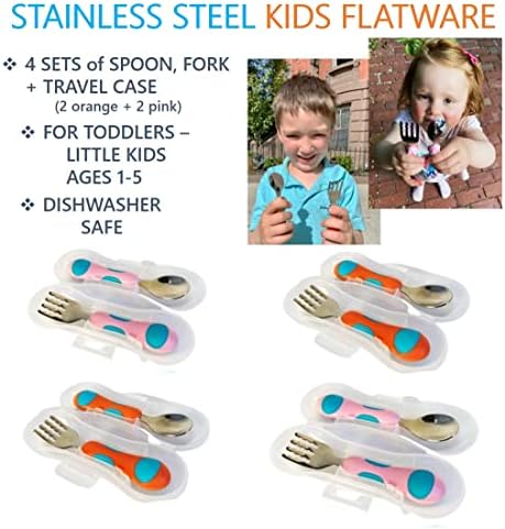 Toddler Stainless Steel Cutlery Set with Travel Case