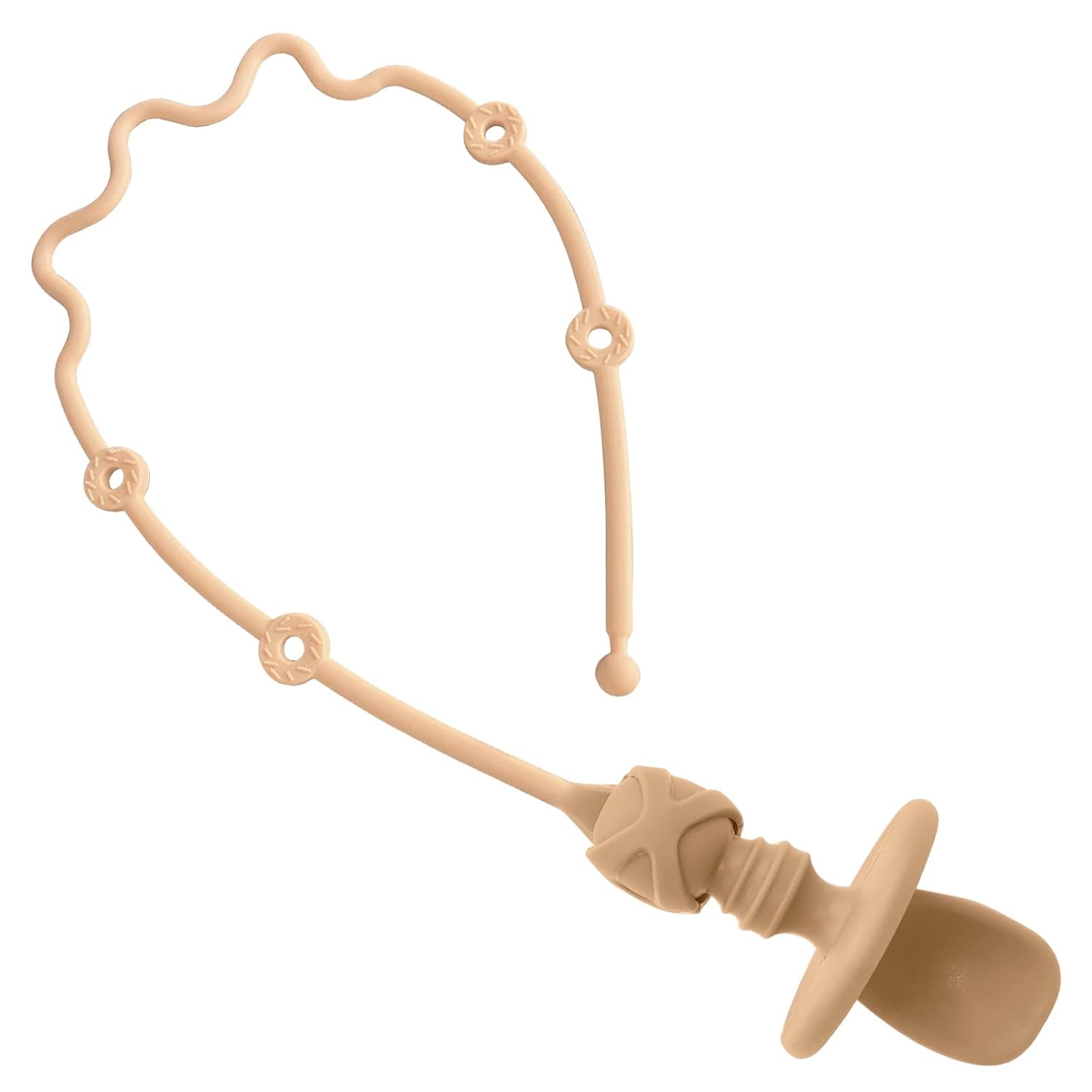 Baby Spoons Silicone pacifier holder for toddlers Pink