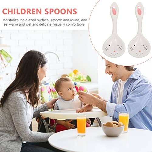 Adorable 2-Piece Bunny Ceramic Spoons for Toddlers