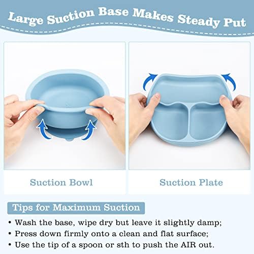 Silicone Baby Feeding Set Safe Suction Feeding Discs for Toddler Self-Feeding