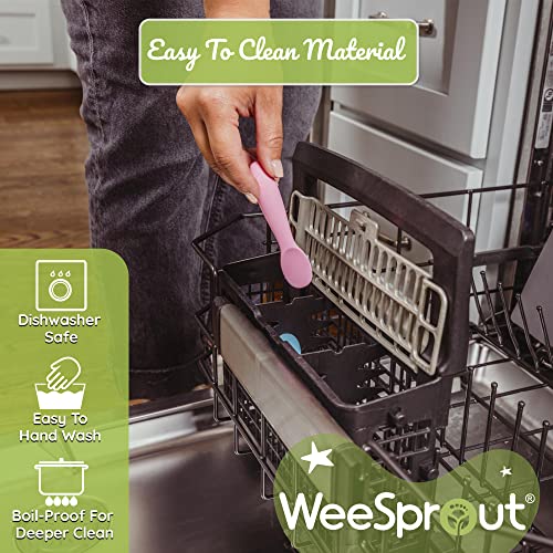 WeeSprout - 3-Piece Baby Spoons for Self-Feeding Gentle on Gums Teeth