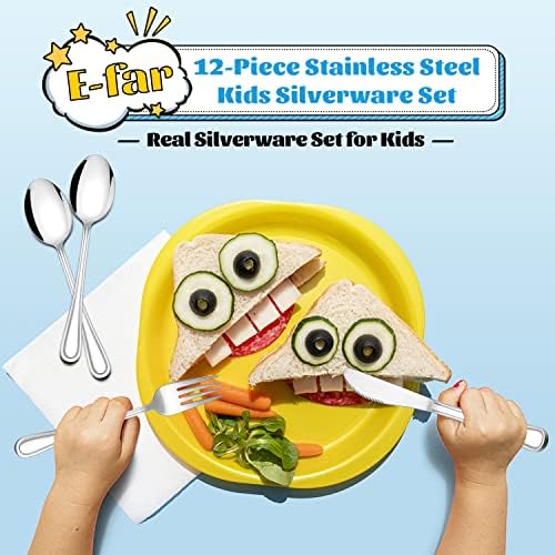 E-far 12-Piece Kids Silverware Set