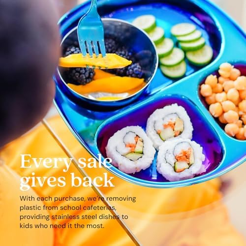 Ahimsa Kids Plate and Bowl Set - Child Friendly Healthy Mealtime
