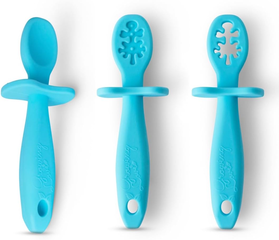Growing Love Baby Spoons Set - Self-Feeding 6 Months Silhouette Design