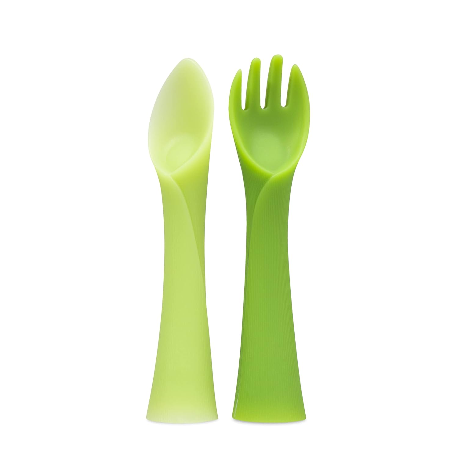 Olababy Training Fork Spoon Set - Safe Ergonomic for Baby Led Weaning