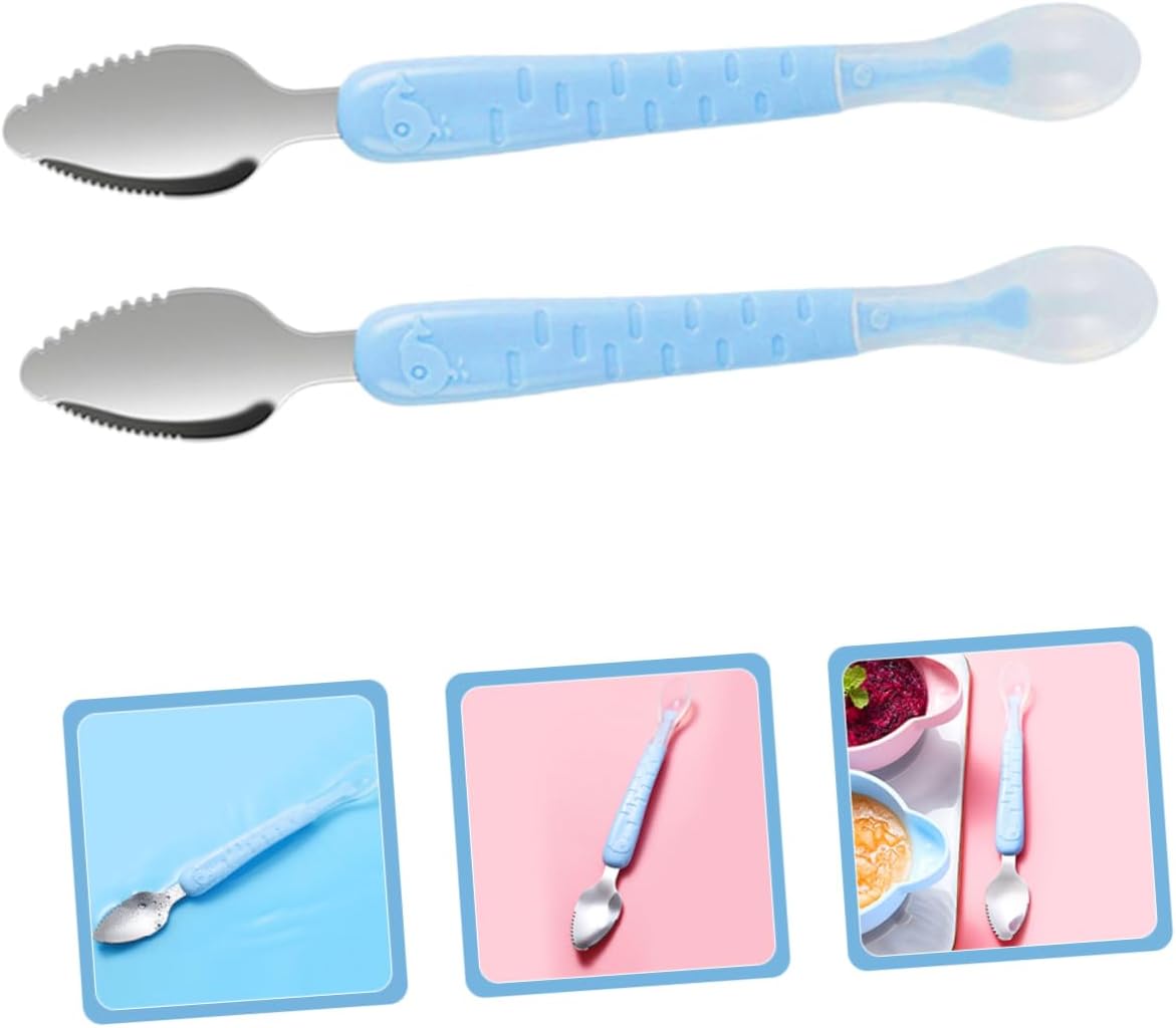 Dual-Head Fruit Puree Spoon Set with Storage Box