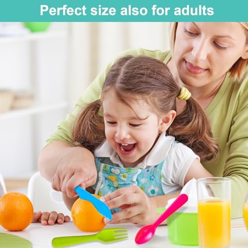 Jawbush 20 Pcs Kids Plastic Utensils Set