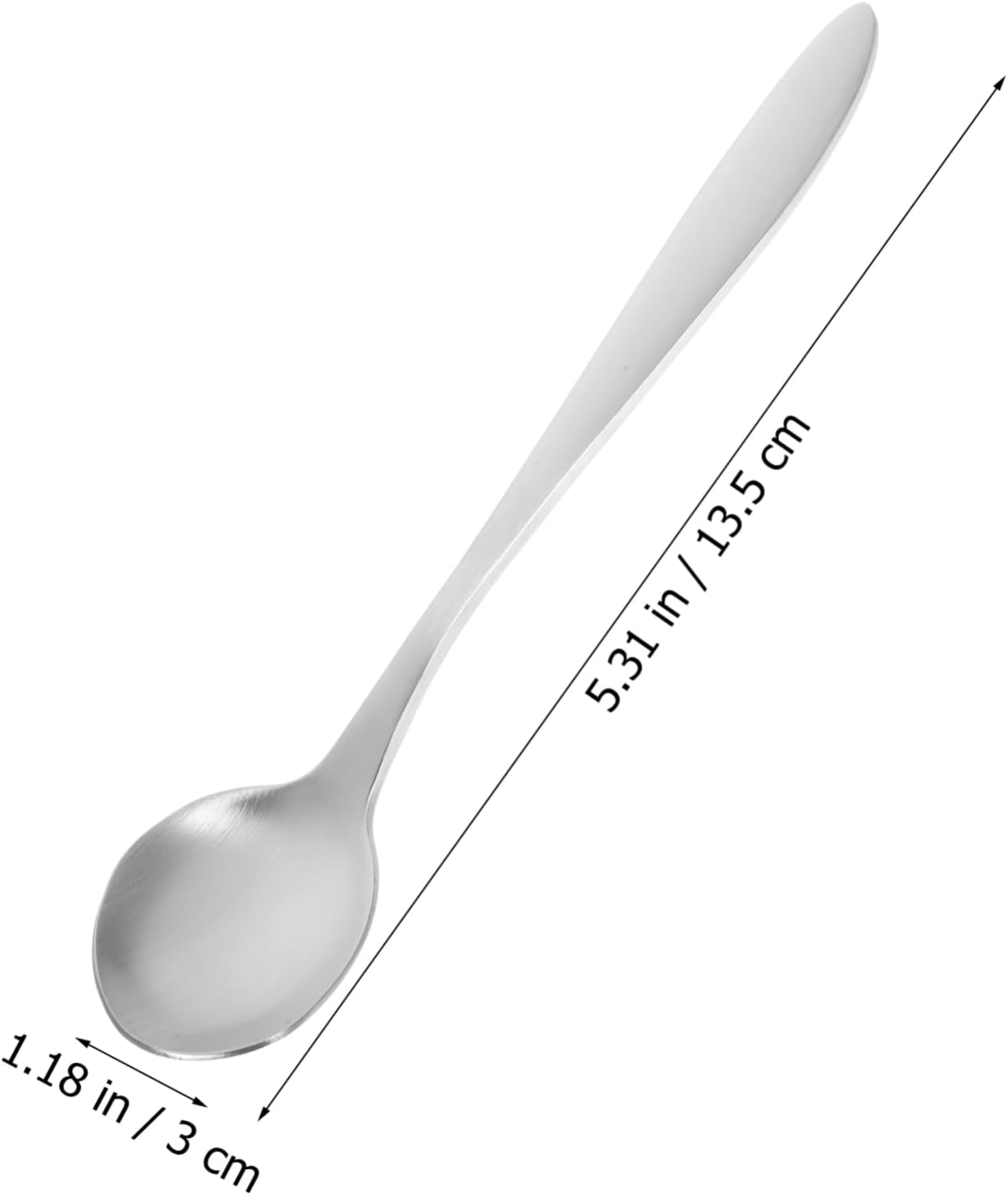 Curved Silver Ergonomic Elderly Baby Spoon for Easy Feeding