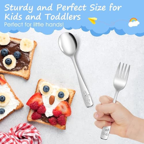 10-Piece Toddler Flatware Set Kids Utensils with Ergonomic Design