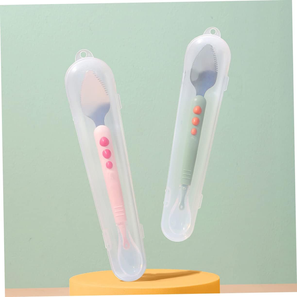 BestonZon Baby Double Head Food Scraper Soft-Tip