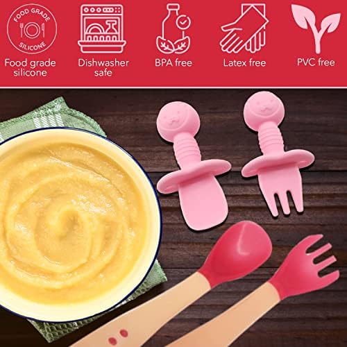 Self-Feeding Silicone Spoons Forks for Toddlers