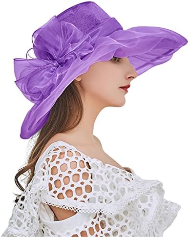 Elegant Womens Yellow Purple Fascinators for Weddings Parties