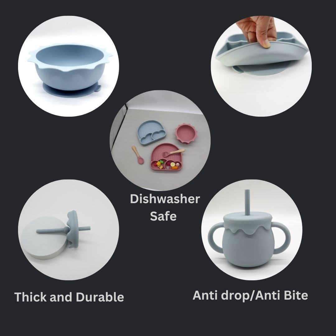 Luxekids - Silicone Baby Feeding Set Safe Leak-Proof Baby Essentials for Toddler