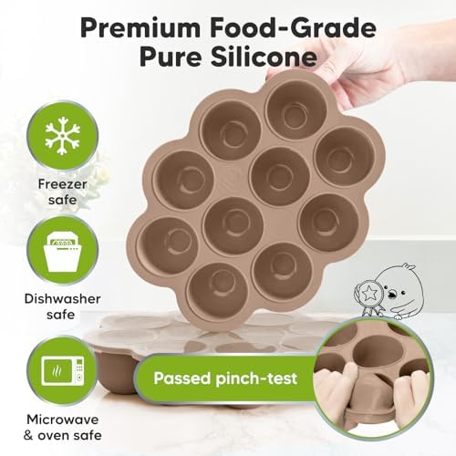 KeaBabies 4-Pack Silicone Baby Spoon Fork Set with Freezer Tray